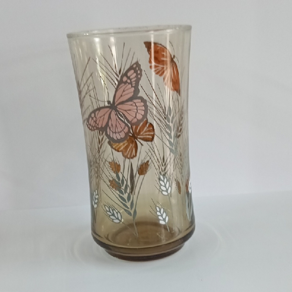 Butterfly Design Glass Vase